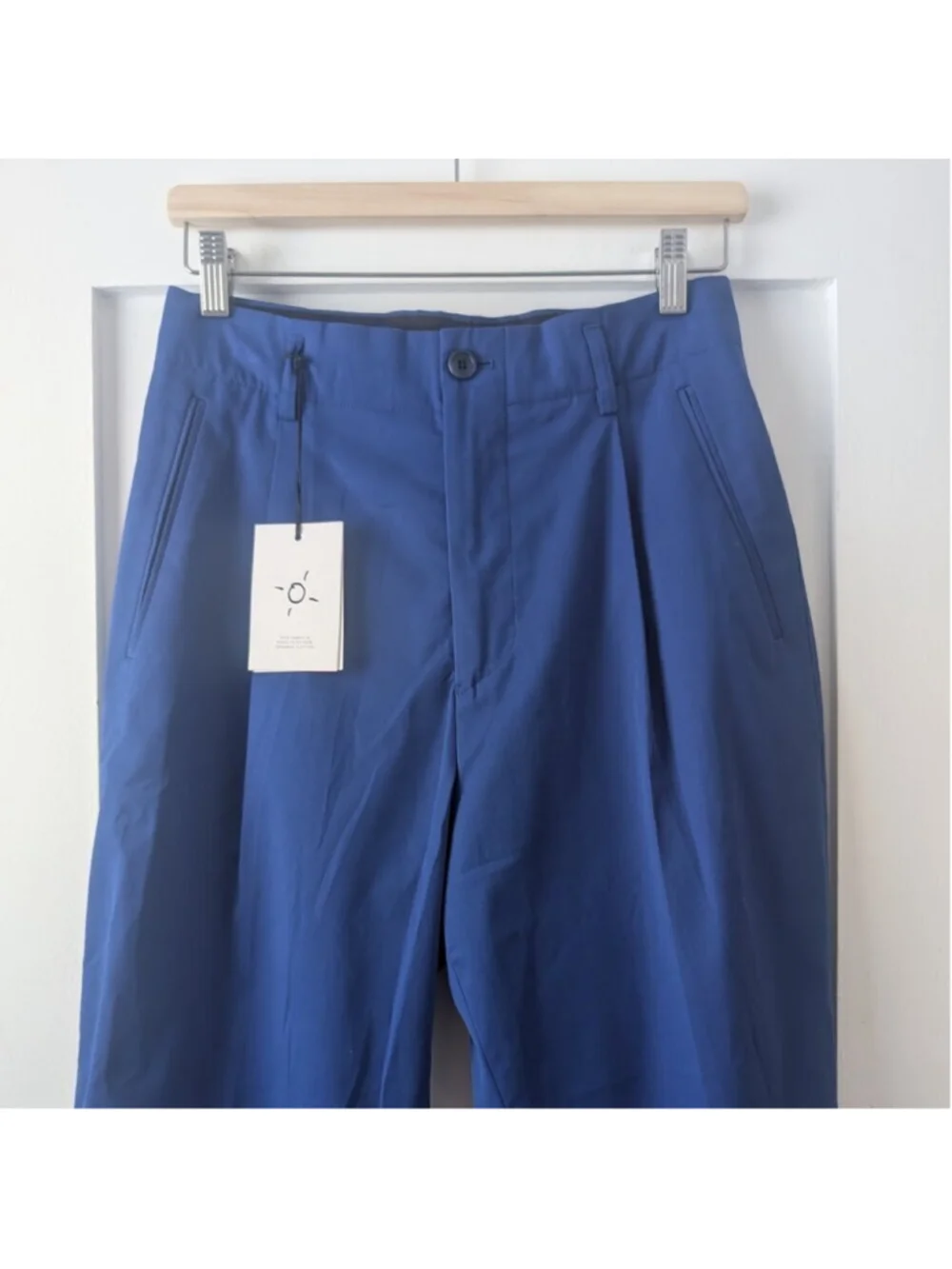 NWT Paul Smith | Cotton Pleated Ankle-Length Trousers in Cobalt Blue